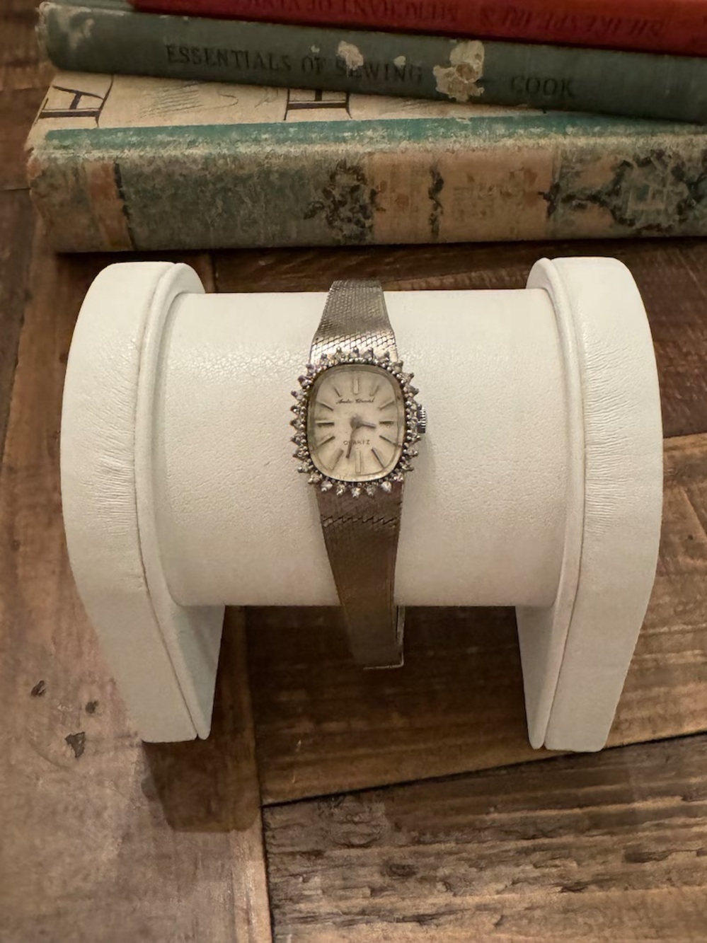 Vintage Andre Cheval Diamond Watch, White Gold & Stainless Steel